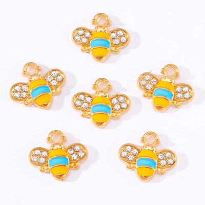 10vnt 22*17mm aukso spalvos lydinio emalio bičių pakabukų aliejus varvantys gyvūniniai pakabukai papuošalams gaminti pasidaryk pats karoliai auskarai aksesuaras