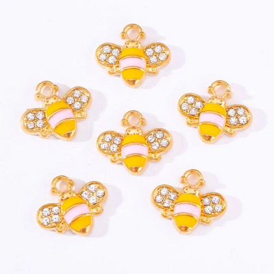 10vnt 22*17mm aukso spalvos lydinio emalio bičių pakabukų aliejus varvantys gyvūniniai pakabukai papuošalams gaminti pasidaryk pats karoliai auskarai aksesuaras