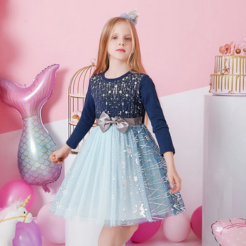 VIKITA Χριστουγεννιάτικο Φόρεμα για κορίτσια Παγιέτες Φορέματα Πριγκίπισσας Παιδικά Δαντελένια Διχτυωτό Τούτου Μπάλα Φόρεμα Κομψά Vestidos Κοριτσίστικα Πρωτοχρονιάτικα Ρούχα