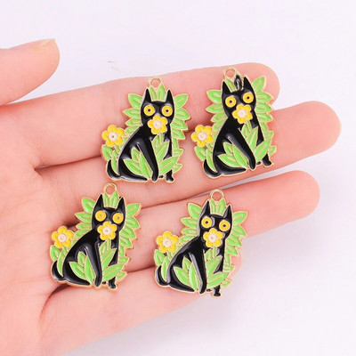 10 tk segatud 9 stiili emaili tilkuv õli kaktus ananass pottidega ripats armas taim käsitsi valmistatud võlu DIY ehted tarvikud käsitöö