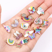 20 τμχ Πολύχρωμο γκλίτερ πεταλούδα λουλούδι καρδιές άλογο μενταγιόν γλυκά γούρια DIY βραχιόλι κολιέ Σύνδεσμος αξεσουάρ Κοσμήματα