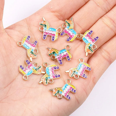 20 τμχ Πολύχρωμο γκλίτερ πεταλούδα λουλούδι καρδιές άλογο μενταγιόν γλυκά γούρια DIY βραχιόλι κολιέ Σύνδεσμος αξεσουάρ Κοσμήματα