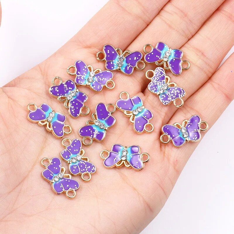 20 τμχ Πολύχρωμο γκλίτερ πεταλούδα λουλούδι καρδιές άλογο μενταγιόν γλυκά γούρια DIY βραχιόλι κολιέ Σύνδεσμος αξεσουάρ Κοσμήματα