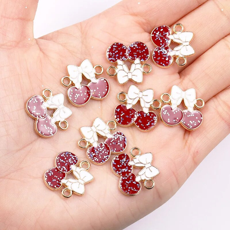 20 τμχ Πολύχρωμο γκλίτερ πεταλούδα λουλούδι καρδιές άλογο μενταγιόν γλυκά γούρια DIY βραχιόλι κολιέ Σύνδεσμος αξεσουάρ Κοσμήματα