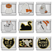 „Hapiship 2024 Fashion Eye Ghost Cat Hope Devil Charm“ itališkos nuorodos, tinkančios 9 mm nerūdijančio plieno moteriškos apyrankės, gaminančios papuošalus DJ773