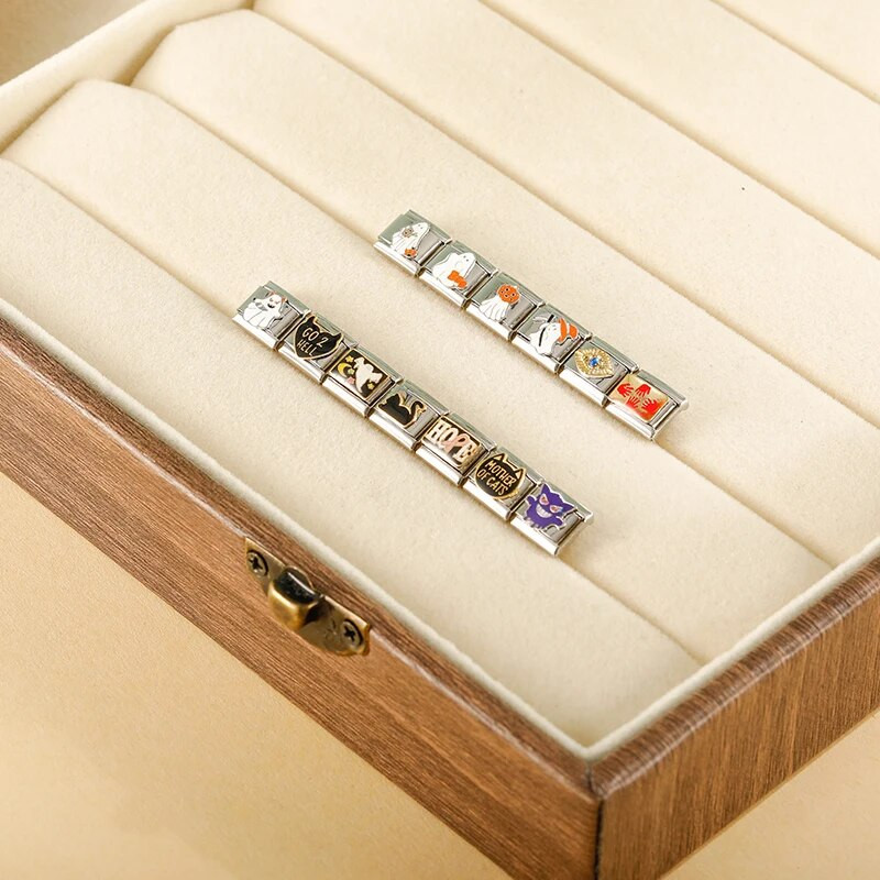 „Hapiship 2024 Fashion Eye Ghost Cat Hope Devil Charm“ itališkos nuorodos, tinkančios 9 mm nerūdijančio plieno moteriškos apyrankės, gaminančios papuošalus DJ773