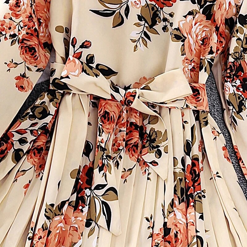 Suknelė mergaitėms 8-12 metų vaikiška smėlio spalvos ilgomis rankovėmis klostuota suknelė Stilinga mergaičių atostoginiai, šventiniai drabužiai, vaikiški drabužiai, suknelė