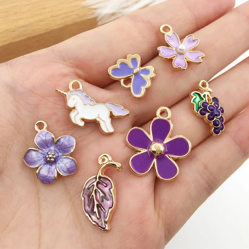 30 vnt. mišrios mielos emalio širdelės gyvūnai pakabukai gėlės vaisiai vaivorykštės pakabukai, skirti pasidaryk pats papuošalams gaminti