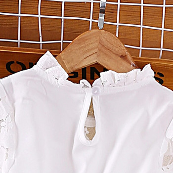 Φόρεμα Παιδικά κορίτσια 4-7 ετών Λευκή δαντέλα με γιακά μακρυμάνικο φόρεμα για κορίτσια Κομψό κορίτσια Πριγκίπισσα μωρό φόρεμα