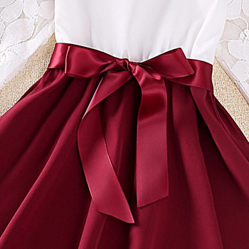 Φόρεμα Παιδικά κορίτσια 4-7 ετών Λευκή δαντέλα με γιακά μακρυμάνικο φόρεμα για κορίτσια Κομψό κορίτσια Πριγκίπισσα μωρό φόρεμα