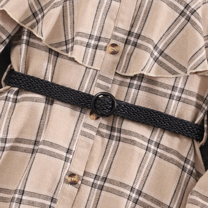 Μακρυμάνικο φόρεμα για κορίτσια Παιδικά ρούχα Μονόχρωμα casual φόρεμα με ζώνη τελευταίας μόδας φόρεμα για κορίτσια Παιδικά ρούχα