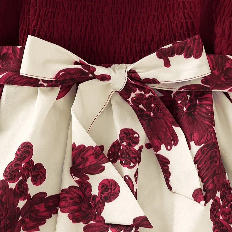 Suknelė vaikiška Mergaičių raštų kratinys suknelė Mergaitės gimtadienio vakarėlio suknelė su burbulinėmis rankovėmis princesė sijonas mergaitės kūdikio suknelė