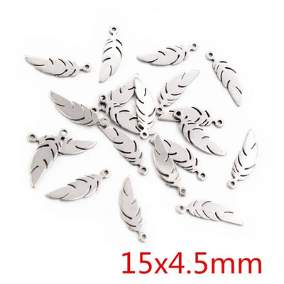 30 kom/lot Privjesci koji ne blijede od nehrđajućeg čelika 316 Perje List Mjesec Zvijezda Srce Za ogrlicu privjesak privjesak Izrada nakita diy