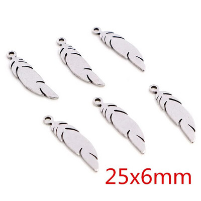 30 kom/lot Privjesci koji ne blijede od nehrđajućeg čelika 316 Perje List Mjesec Zvijezda Srce Za ogrlicu privjesak privjesak Izrada nakita diy