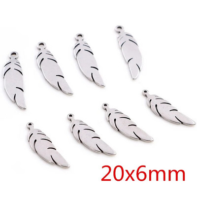 30 kom/lot Privjesci koji ne blijede od nehrđajućeg čelika 316 Perje List Mjesec Zvijezda Srce Za ogrlicu privjesak privjesak Izrada nakita diy