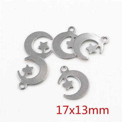 30 kom/lot Privjesci koji ne blijede od nehrđajućeg čelika 316 Perje List Mjesec Zvijezda Srce Za ogrlicu privjesak privjesak Izrada nakita diy