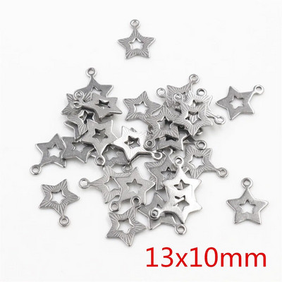 30 kom/lot Privjesci koji ne blijede od nehrđajućeg čelika 316 Perje List Mjesec Zvijezda Srce Za ogrlicu privjesak privjesak Izrada nakita diy