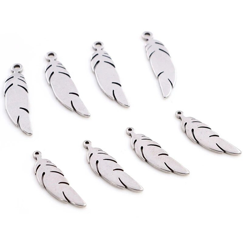 30 kom/lot Privjesci koji ne blijede od nehrđajućeg čelika 316 Perje List Mjesec Zvijezda Srce Za ogrlicu privjesak privjesak Izrada nakita diy
