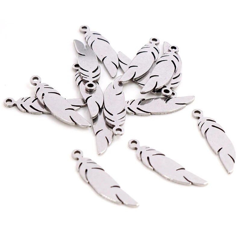 30 kom/lot Privjesci koji ne blijede od nehrđajućeg čelika 316 Perje List Mjesec Zvijezda Srce Za ogrlicu privjesak privjesak Izrada nakita diy