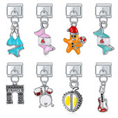 Hapiship Fashion Bikini Drums Candy Durian Κιθάρα Italian Links Charm Fit 9mm Βραχιόλι από ανοξείδωτο ατσάλι Κοσμήματα DIY Making DJ099