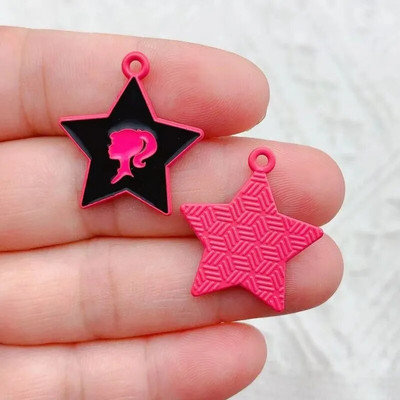 10 τμχ Χαρακτήρες κινουμένων σχεδίων Ροζ Γούρια από σμάλτο για κορίτσια Μεταλλικά σκουλαρίκια Κρεμαστό κόσμημα Αξεσουάρ DIY