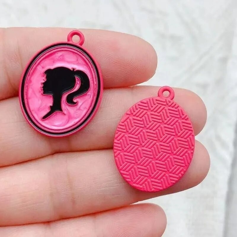 10 τμχ Χαρακτήρες κινουμένων σχεδίων Ροζ Γούρια από σμάλτο για κορίτσια Μεταλλικά σκουλαρίκια Κρεμαστό κόσμημα Αξεσουάρ DIY