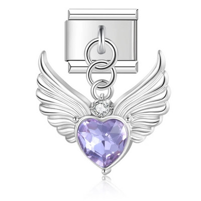 Hapiship Fashion New Bow Knot Angel Wings Shiny CZ Link Italian Charm Fit 9mm Narukvica od nehrđajućeg čelika Izrada DIY nakita DJ652