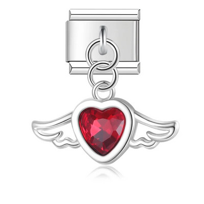 Hapiship Fashion New Bow Knot Angel Wings Shiny CZ Link Italian Charm Fit 9mm Narukvica od nehrđajućeg čelika Izrada DIY nakita DJ652