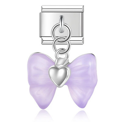 Hapiship Fashion New Bow Knot Angel Wings Shiny CZ Link Italian Charm Fit 9mm Narukvica od nehrđajućeg čelika Izrada DIY nakita DJ652