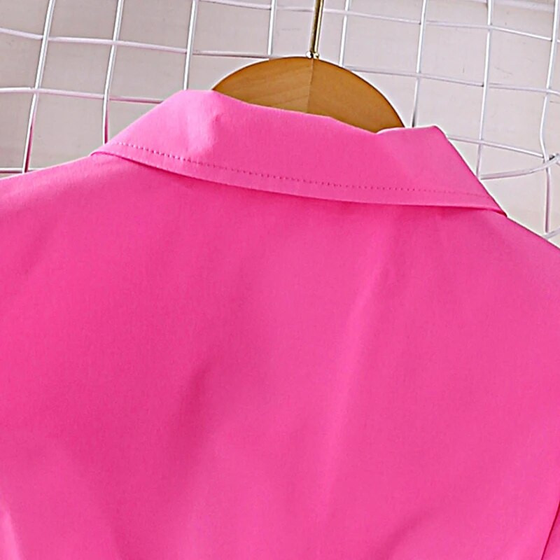 Rochie Copii Fete 8-12 ani Rochie trandafir roșu cu mâneci scurte Pentru fete Rochie de vară pentru fete Rochii casual de prințesă