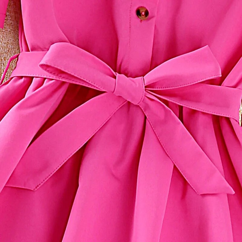 Rochie Copii Fete 8-12 ani Rochie trandafir roșu cu mâneci scurte Pentru fete Rochie de vară pentru fete Rochii casual de prințesă