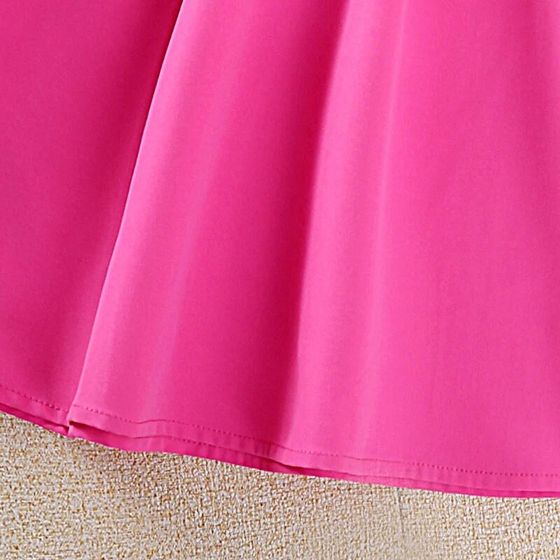 Rochie Copii Fete 8-12 ani Rochie trandafir roșu cu mâneci scurte Pentru fete Rochie de vară pentru fete Rochii casual de prințesă