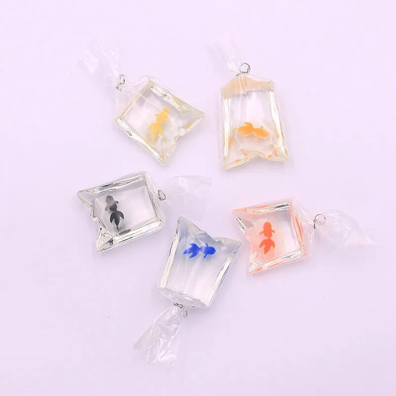 6 τμχ 5 Χρώμα 23*30 2023 New Resin Goldfish Charms Κρεμαστό μπρελόκ κοσμήματα για DIY γούρια τηλεφώνου Making Jewelry Materials