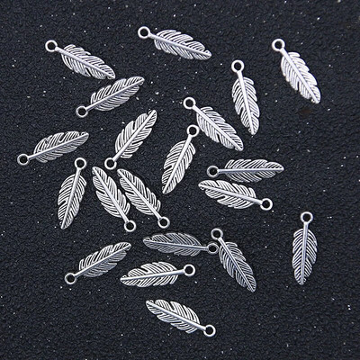 80 vnt 5 * 15 mm 9 spalvų didmeninė prekyba MINI plunksnų pakabukai Nauji metaliniai cinko lydinio gyvūniniai pakabukai „Pasidaryk pats“ rankų darbo amatų gaminiai