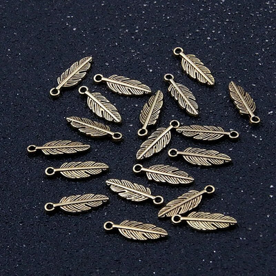 80 vnt 5 * 15 mm 9 spalvų didmeninė prekyba MINI plunksnų pakabukai Nauji metaliniai cinko lydinio gyvūniniai pakabukai „Pasidaryk pats“ rankų darbo amatų gaminiai