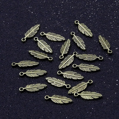 80 vnt 5 * 15 mm 9 spalvų didmeninė prekyba MINI plunksnų pakabukai Nauji metaliniai cinko lydinio gyvūniniai pakabukai „Pasidaryk pats“ rankų darbo amatų gaminiai