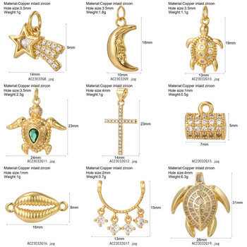 Sun Moon Star Charms για κοσμήματα που φτιάχνουν χαριτωμένο φίδι χελώνας Dijes σκουλαρίκια Diy βραχιόλι Κολιέ Χρυσό χρώμα εξαιρετικής ποιότητας