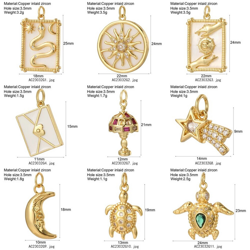 Sun Moon Star Charms ehete tegemiseks armsate kilpkonnamadude dijes isetehtud kõrvarõngad käevõru kaelakee kullavärvi suurepärane kvaliteet