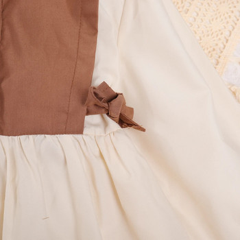 Bear Leader φόρεμα για κορίτσια για την άνοιξη και το φθινόπωρο Νέα μόδα Πόλο γιακά με κορδόνια φόρεμα μακρυμάνικο Παιδικά casual ρούχα