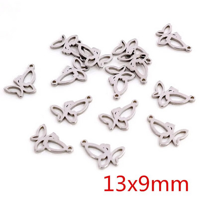 30 tk/partii No Fade Charms 316 roostevabast terasest liblikasüdame võlusid käsitööna valmistatud ripatsite ehete valmistamine, meisterdamine kaelakee jaoks