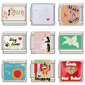 Hapiship 2024 New Fashions Pretty Music Flower Love Shopping Charm Links Fit 9mm βραχιόλι από ανοξείδωτο ατσάλι κατασκευής κοσμημάτων DJ731-C