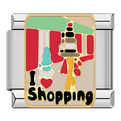 Hapiship 2024 New Fashions Pretty Music Flower Love Shopping Charm Links Fit 9mm βραχιόλι από ανοξείδωτο ατσάλι κατασκευής κοσμημάτων DJ731-C