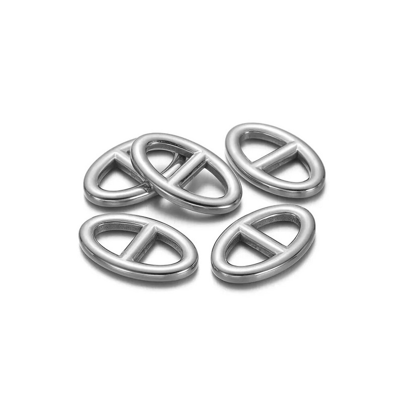 5 τμχ Ανοξείδωτο ατσάλι Pig Snout Charms 15x24mm Θήτα μενταγιόν για DIY κολιέ Βραχιόλι Συνδέσεις Κούμπες Κατασκευή κοσμημάτων