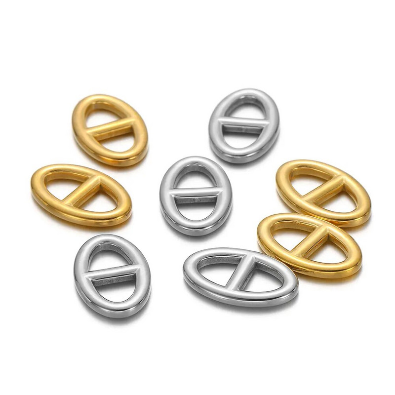 5 τμχ Ανοξείδωτο ατσάλι Pig Snout Charms 15x24mm Θήτα μενταγιόν για DIY κολιέ Βραχιόλι Συνδέσεις Κούμπες Κατασκευή κοσμημάτων