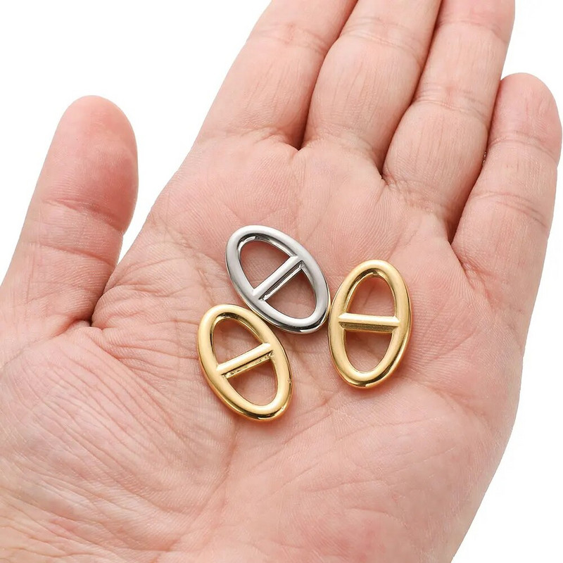 5 τμχ Ανοξείδωτο ατσάλι Pig Snout Charms 15x24mm Θήτα μενταγιόν για DIY κολιέ Βραχιόλι Συνδέσεις Κούμπες Κατασκευή κοσμημάτων