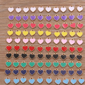 50PCS 6*8mm 10 Χρώμα κράμα μετάλλου Oil Small Heart Charms Χρυσό μενταγιόν KC For DIY Βραχιόλι Κολιέ Κατασκευή κοσμημάτων