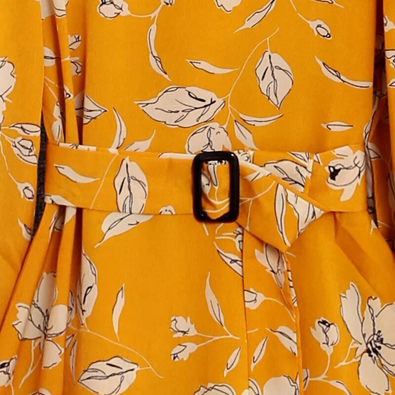 5-12Y tüdruk Kevade ja sügise stiilis pikkade varrukatega kleit taim lillemustriga ümarkaelus printsessi seelik peokleit riided