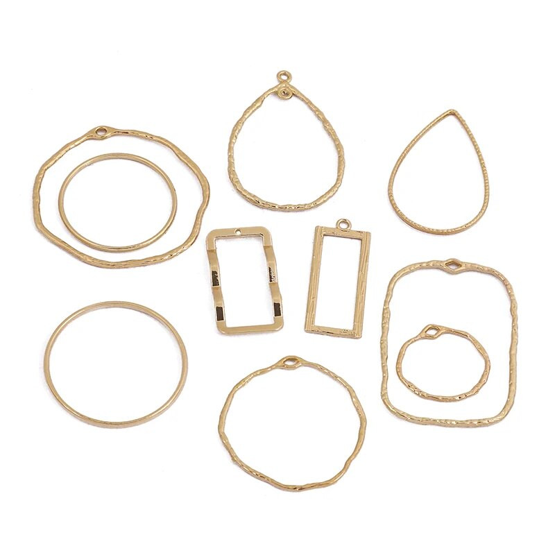 Šuplji okvir od legure cinka Otvorena poleđina Bezel Privjesci Geometrijski privjesci za DIY Izrada nakita od UV smole Naušnice Pribor za ogrlice
