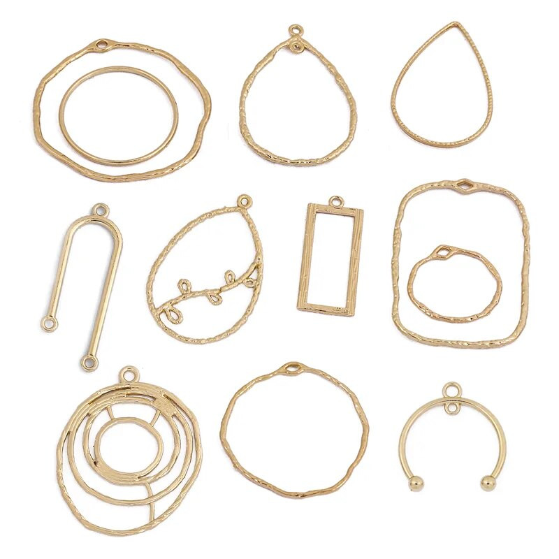 Šuplji okvir od legure cinka Otvorena poleđina Bezel Privjesci Geometrijski privjesci za DIY Izrada nakita od UV smole Naušnice Pribor za ogrlice