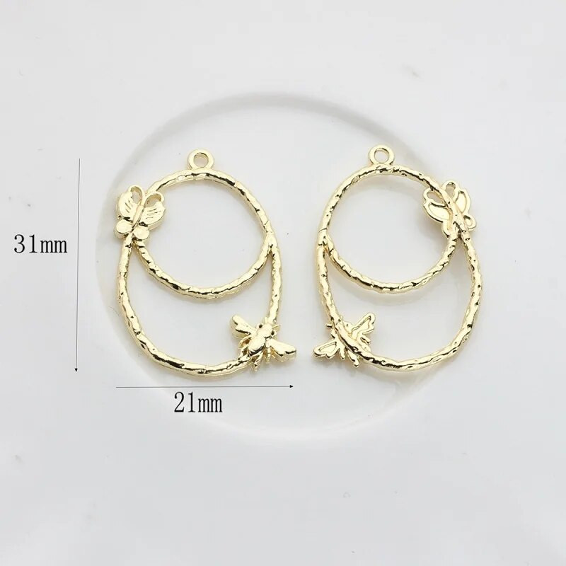 Šuplji okvir od legure cinka Otvorena poleđina Bezel Privjesci Geometrijski privjesci za DIY Izrada nakita od UV smole Naušnice Pribor za ogrlice